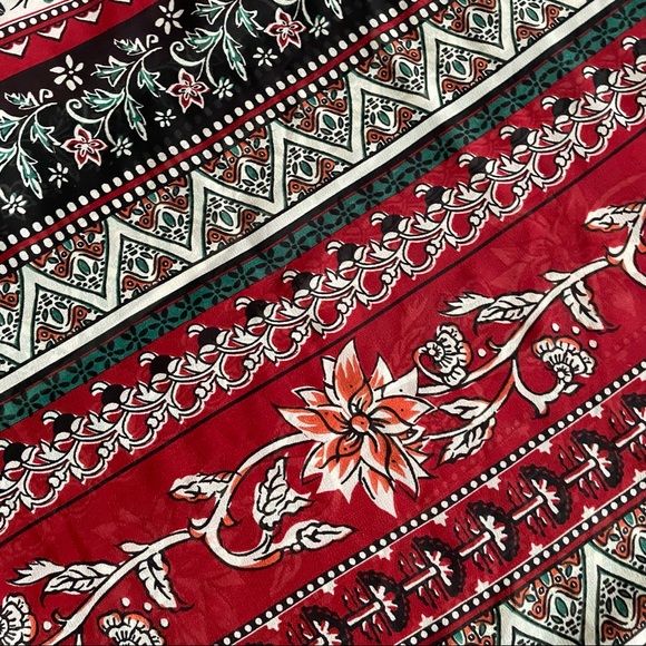 H&M Conscious Burgundy Floral Chiffon Maxi Dress - Picture 4 of 8